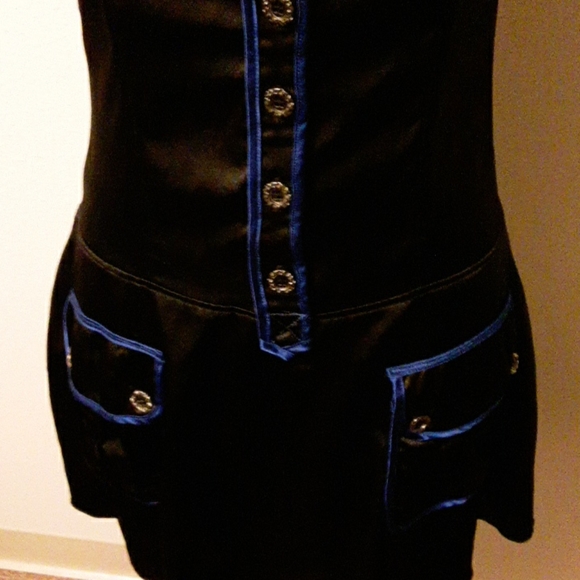 Minuet Black and Blue Pocket Dress - Picture 3 of 8